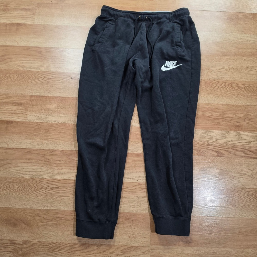 Nike Joggers Mens Medium Sportswear Fleece Sweatpants Black Logo